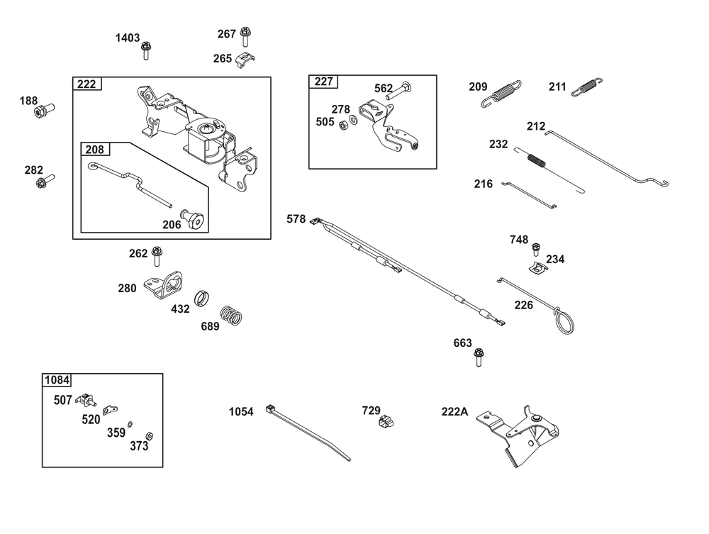 Controls Group Diagram and Parts List for 356447-0678-G1 200000 - 399999 Briggs and Stratton Engine